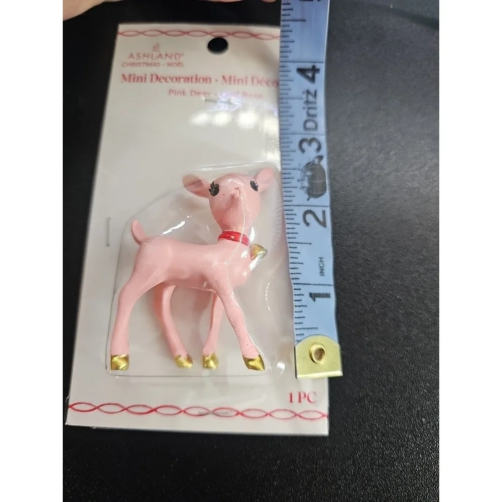 Ashland Tiny Treasures  Pink‎ Mini Decor Miniature Doe, Fawn, Deer Cottage Core